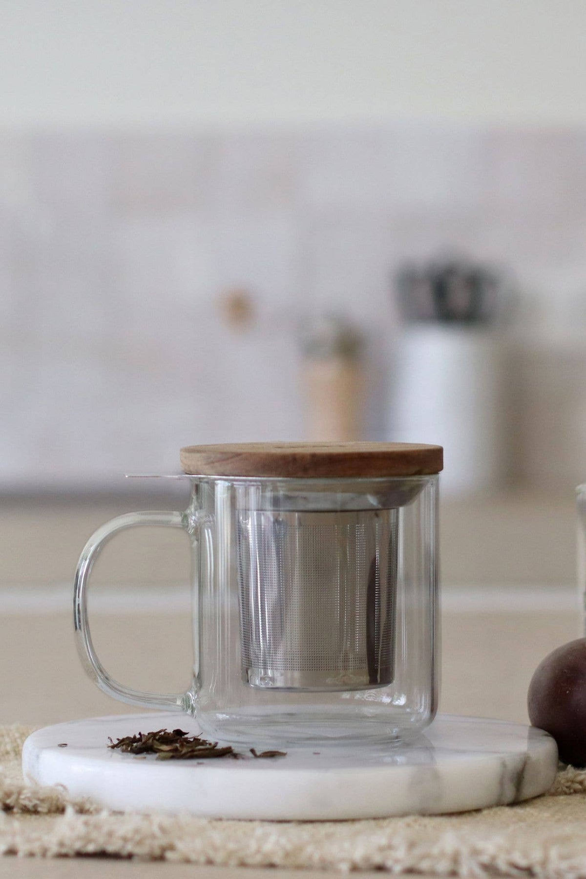GUSTAVE Tazza da tè 300 ml in vetro borosilicato con filtro da tè