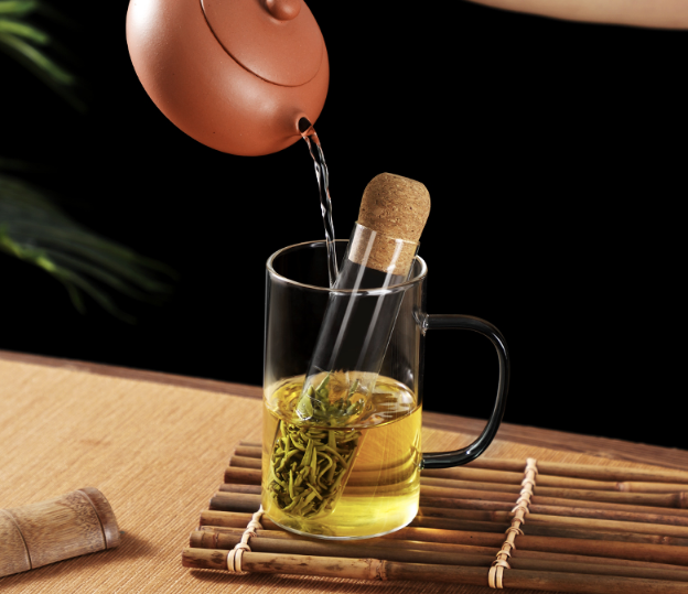 Teainfuser in vetro con tappo in sughero