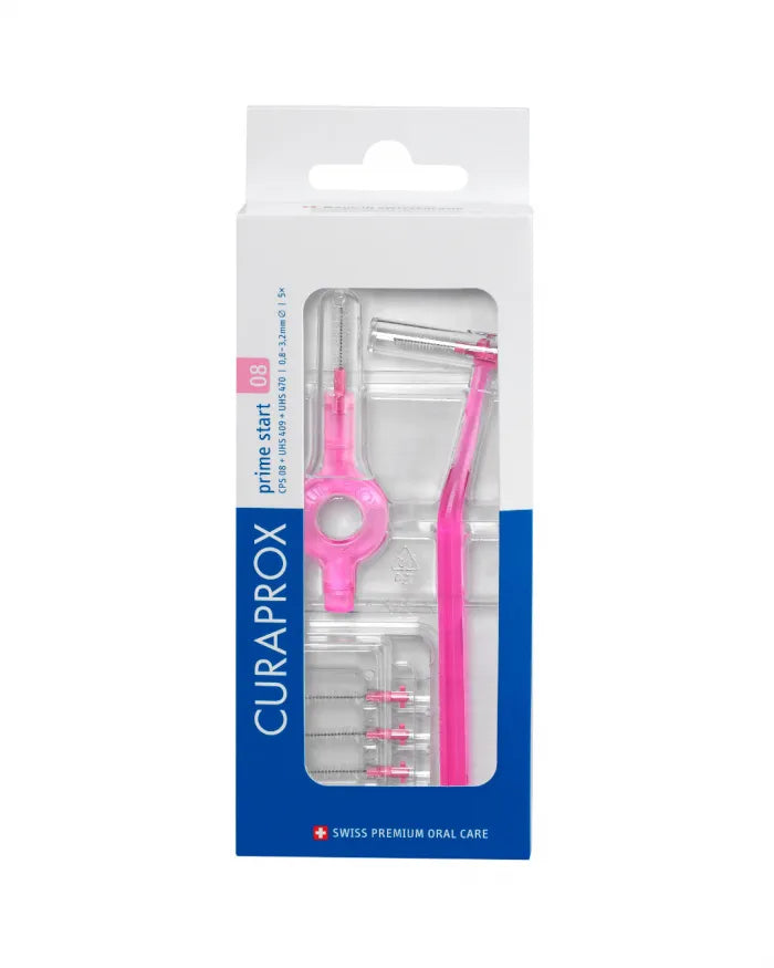 Curaprox CPS 08 Prime Start mit UHS 409 + 470 Halter, rosa