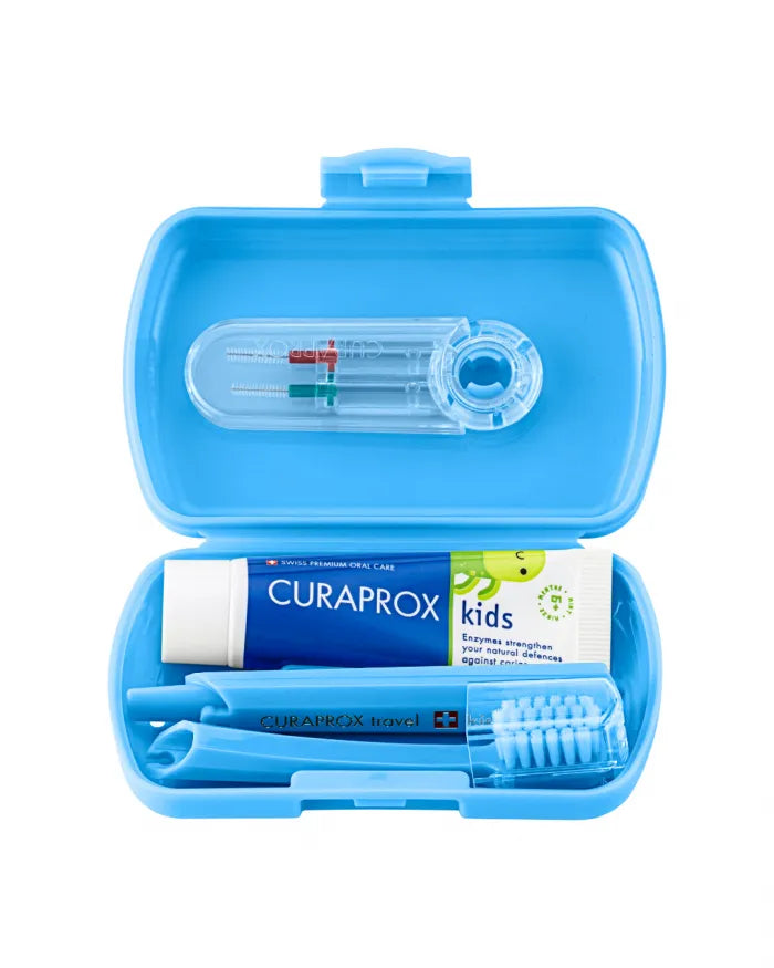 Curaprox Travel-Set Kids (6–12 Jahre) - blau