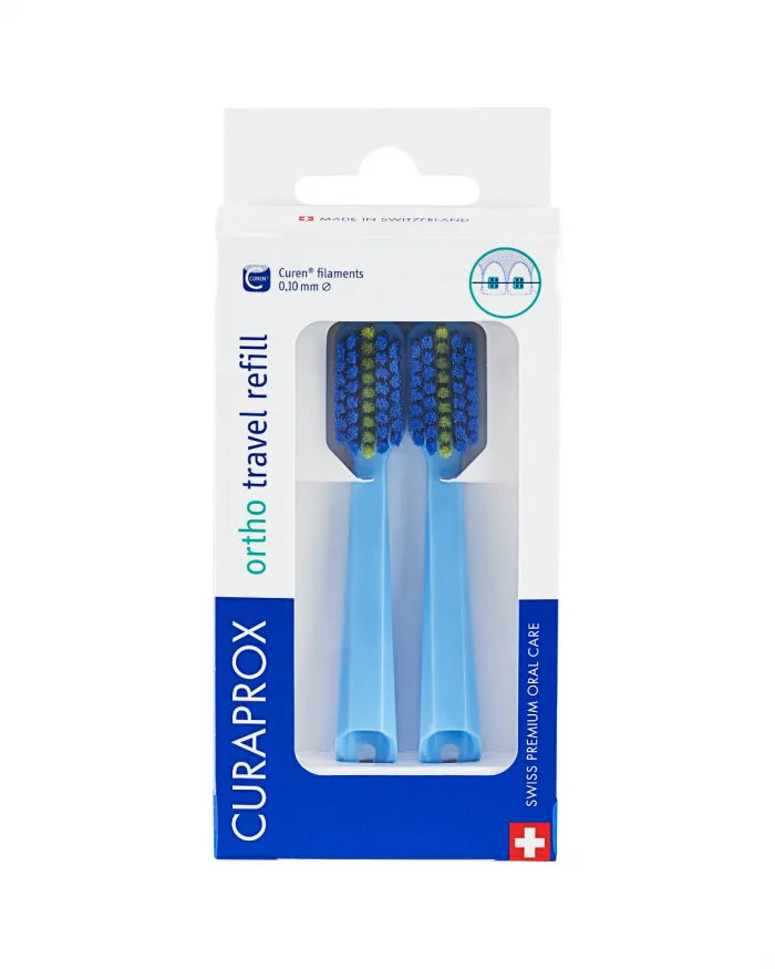 Curaprox Ortho Travel Refill CS 5460 – 2 Ersatz-Bürstenköpfe - Blau
